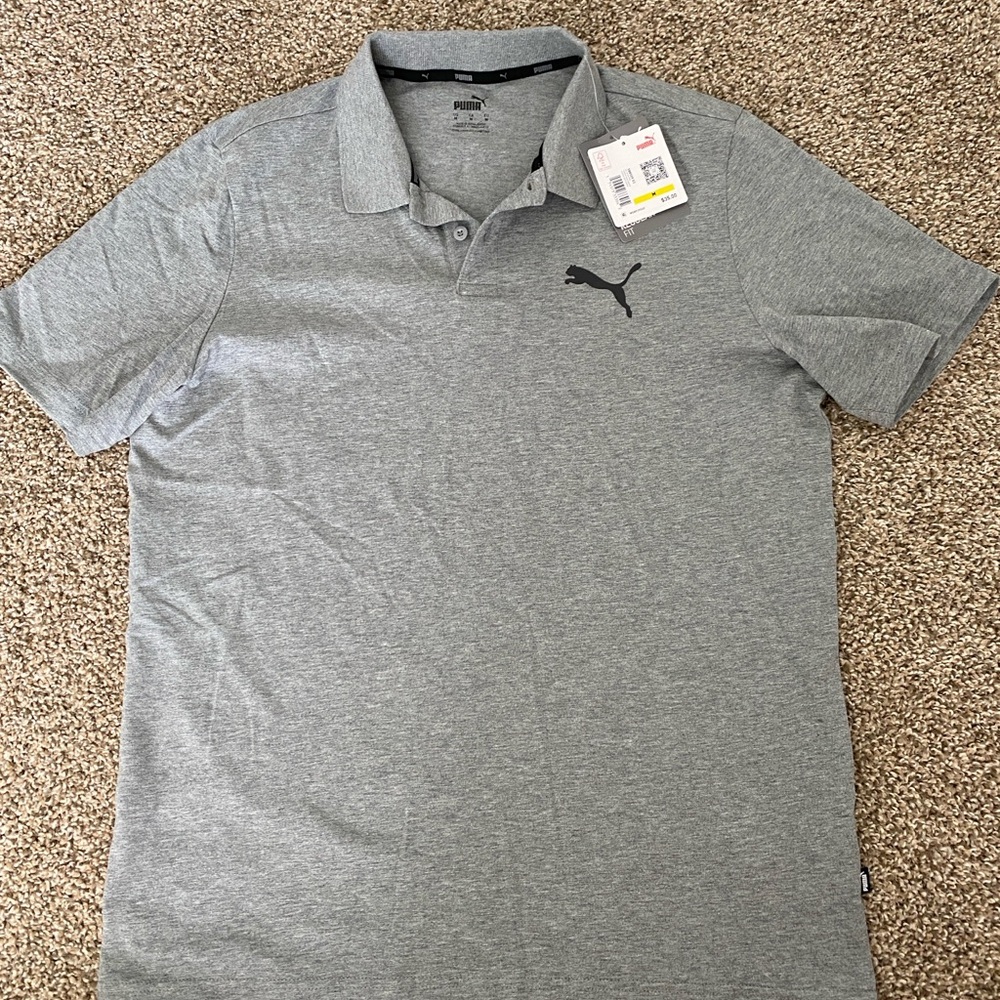 Puma Men's Gray Polo Shirt